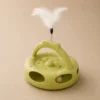 Interactive Rolling Ball Cat Toy with hidden ball tracks and feather wand