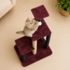 Kitten playing on middle platform of Multi-Level Cat Tree Tower